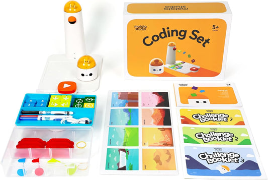 Coding Robot Set for Kids Ages 4+, STEM Robotics for Toddles to Learn Early Programming, Educational Toy for Homeschool & Classroom Ages 4-10