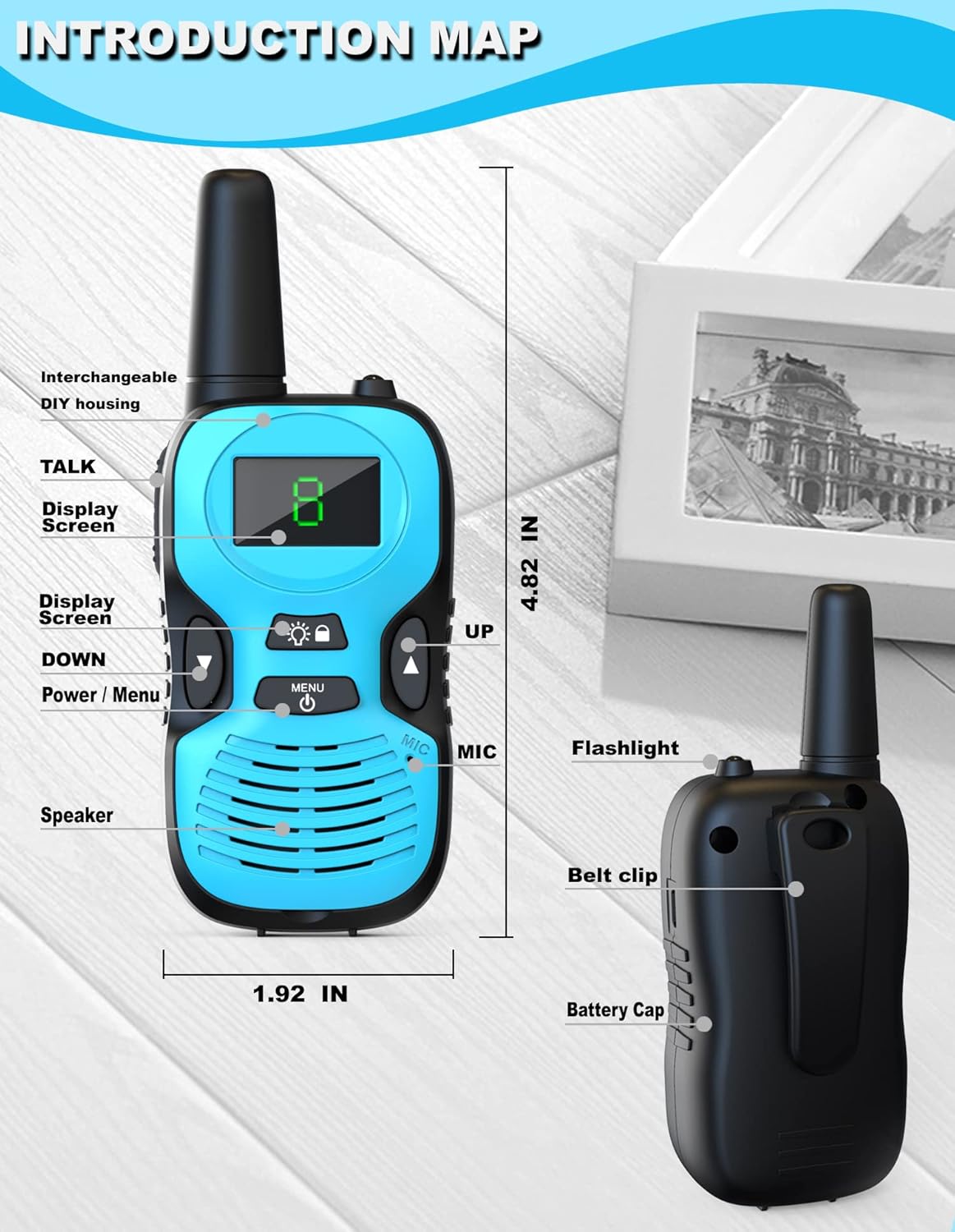 Walkie Talkies for Kids 3Pack Long Range: Toys for Boys Age 8-12 Year Old - Gifts for Girls 6-8 8-10 Walky Talky Children Christmas for Camping Hiking Outdoor Party