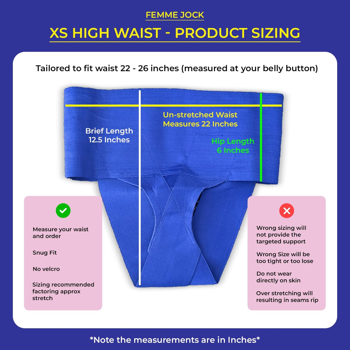 Patented Women’s Pelvic Floor Orthotic Support Belt ― Uterus Pain Relief Girdle for Dropped Bladder, Vulvar Varicosities, Postpartum Recovery, SPD | High Waist - Sapphire Blue (XS)