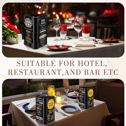 12 Pcs 5 x 7 Inch Triangle Menu Holders for Restaurant 3 Side Leatherette Table Tent Frame Menu Sign Cover Bulk for Restaurant Coffee Cafe Bar Wedding Drink Dessert