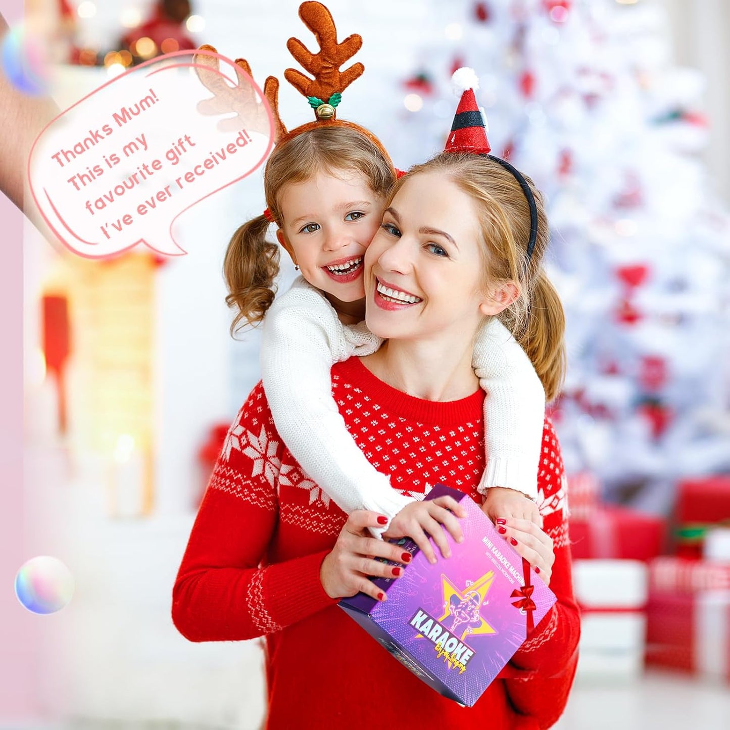 YLL Mini Karaoke Machine for Kids Adults, Portable Bluetooth Speaker with 2 Wireless Microphones, TOP Birthday Gifts Toys for Girls Ages 3, 4, 5, 6, 7, 8, 9,10,11,12+ Years Old Toddler (Lightpink)