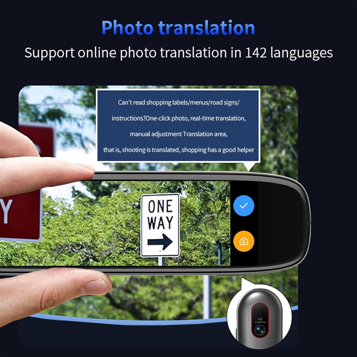 Translation Pen, Reading Pen for Dyslexia, Scanner Text to Speech Device, Scan Reader Pen OCR Digital Pen Reader, Translator Pen for 142+ Language, Wireless Translation Pen Scanner for Students Adults