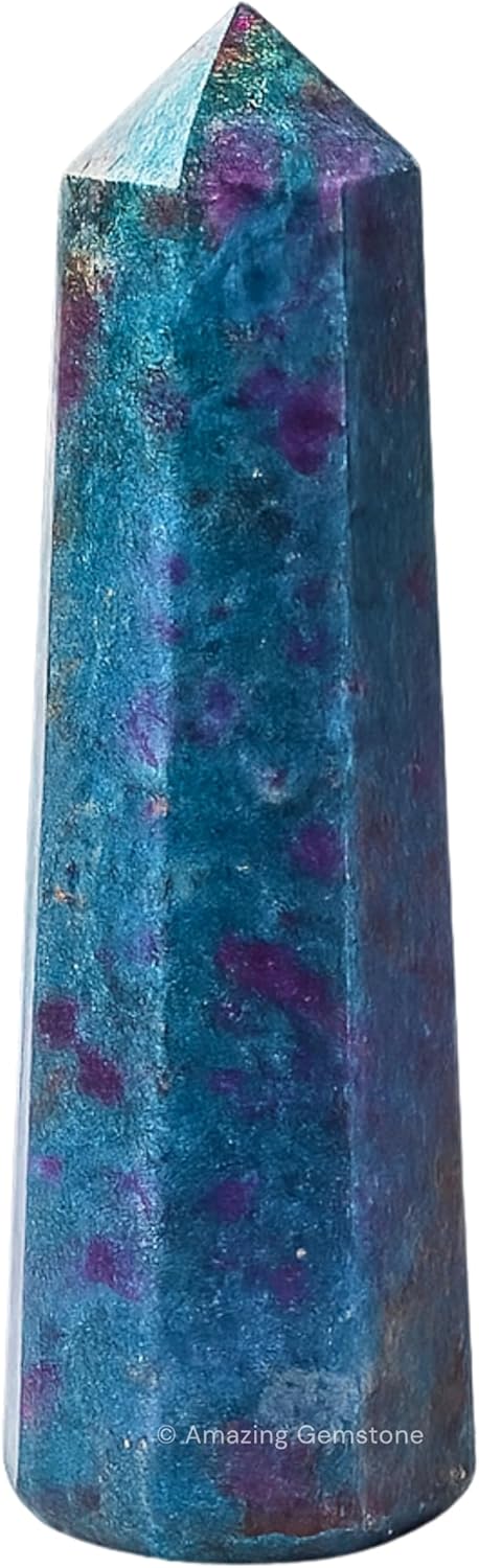Amazing Gemstone Ruby Kyanite Crystal Towers - Natural Healing Crystal Point Obelisk for Reiki Healing and Crystal Grid (3 Inch)