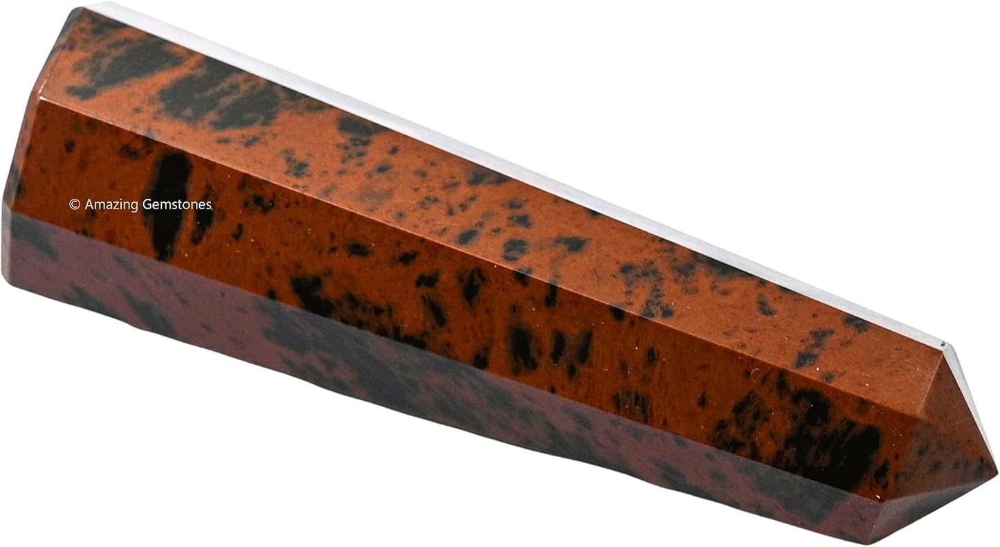 Amazing Gemstone Mahogany Obsidian Crystal Towers ~ Natural Healing Crystal Point Obelisk for Reiki Healing and Crystal Grid (2" to 3" INCH)