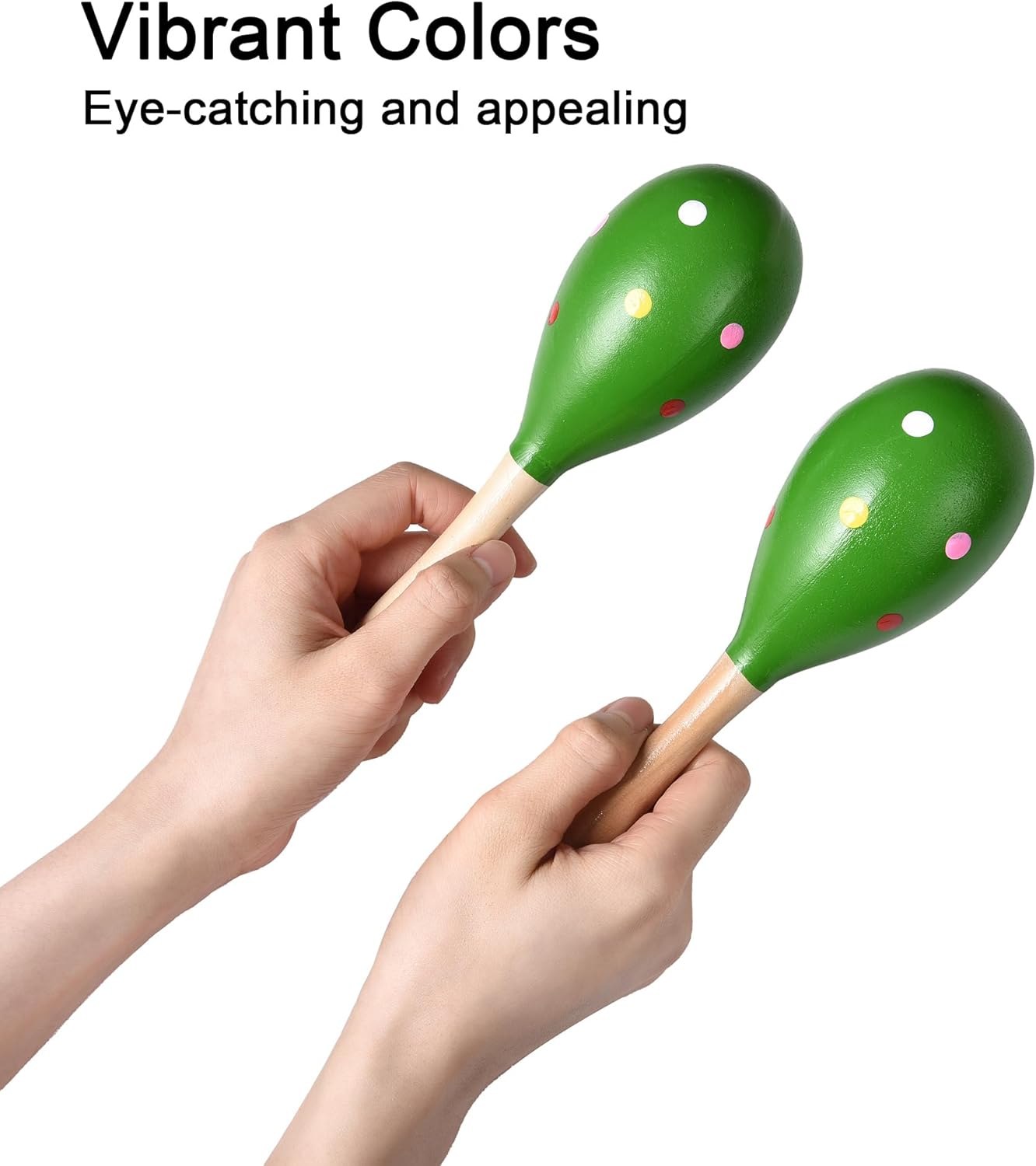 Maracas for Adults Kids Babies, Wooden Maracas Shaker Musical Instrument, Green