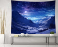 QGHOT Winter Tapestry Wall Hanging Snow Scene Backdrop Snow Mountain Wall Decor Blue Nature Landscape Snowy Large Tapestry for Bedroom Room Dorm, Extra Large