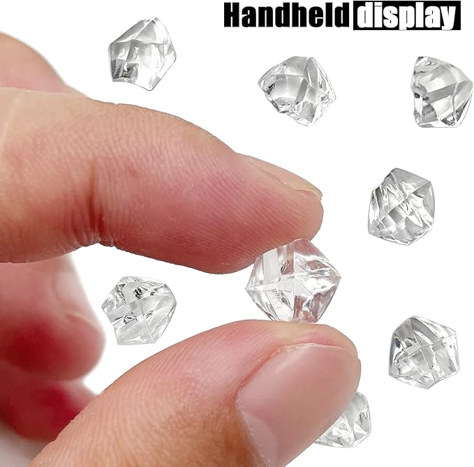 Reusable Fake Ice Cubes 2500 pcs 6 x 9 mm for Rock Crystals Treasure Gems for Table Scatters, Vase Fillers, Wedding Photography Props Vase Fillers