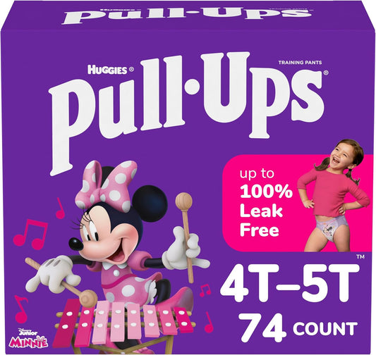 Pull-Ups Girls' Potty Training Pants, Size 4T-5T Training Underwear (38-50 lbs), 74 Count