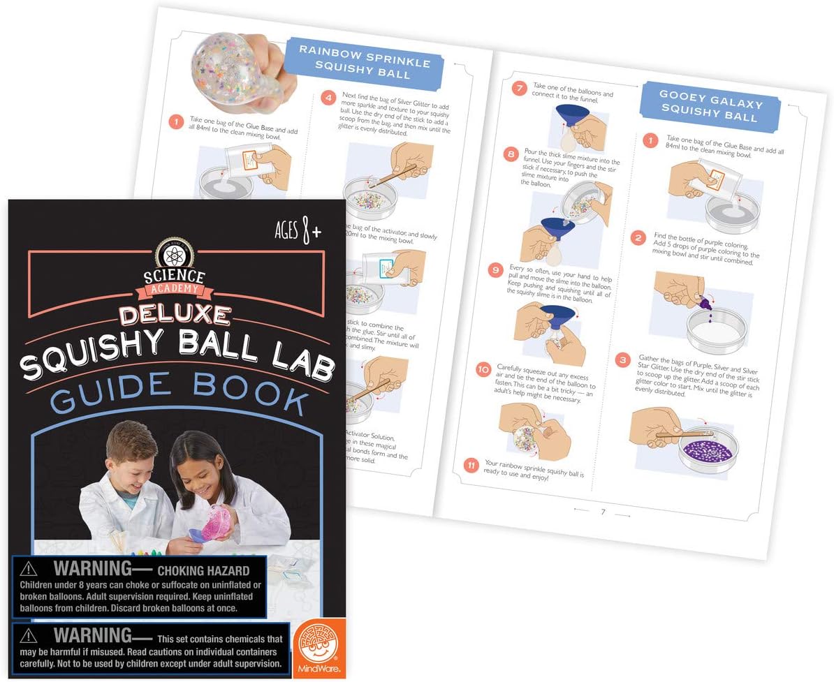 MindWare Science Academy Deluxe Squishy Ball Lab - Includes All Ingredients to Make 10 Squishy Balls - Ages 8 and Up