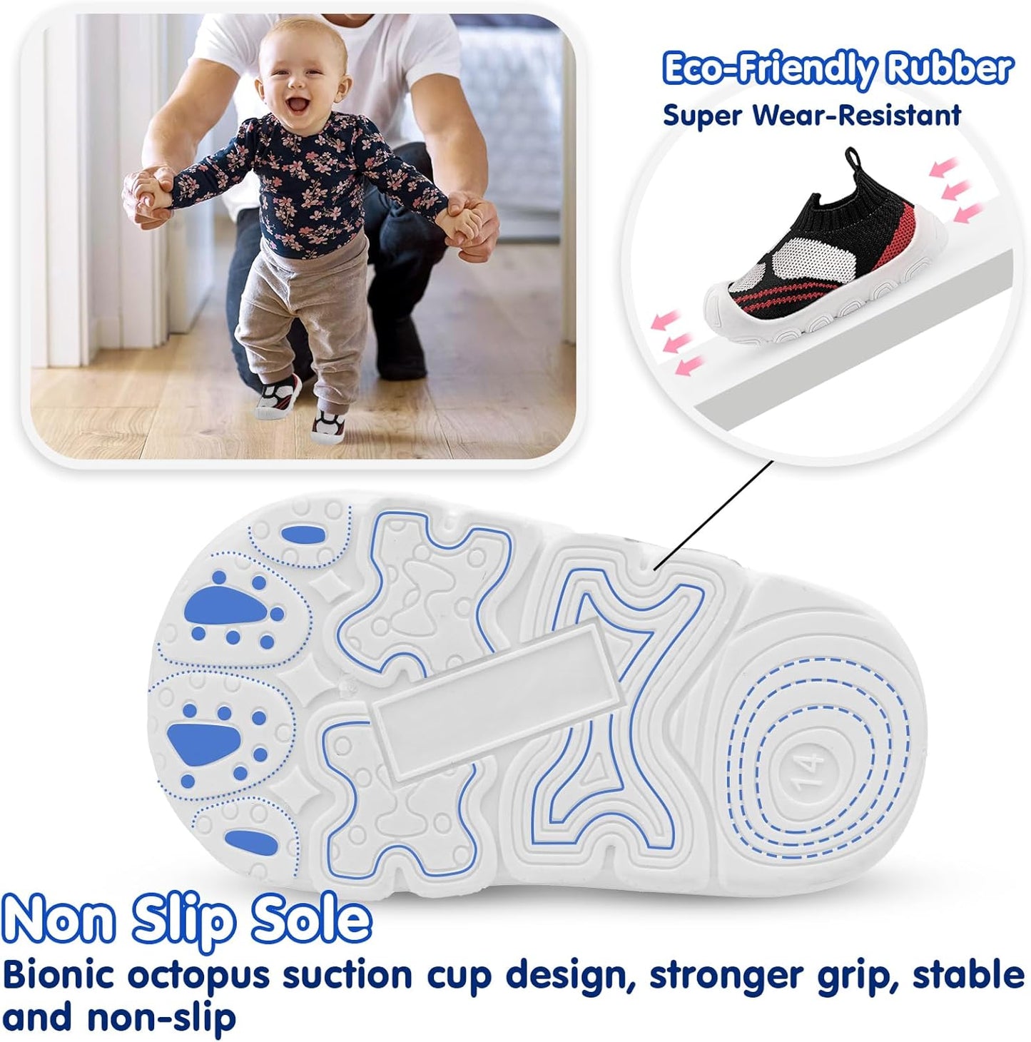 Charrost Toddler Baby Girl Boy First Walking Shoes Checkered Sneakers Sizes 3/4/5/6/7/8T. Soft, Cute,Flexible for First Walkers. Non-Slip, Slip On, Wide Toe Box Indoors Outdoors