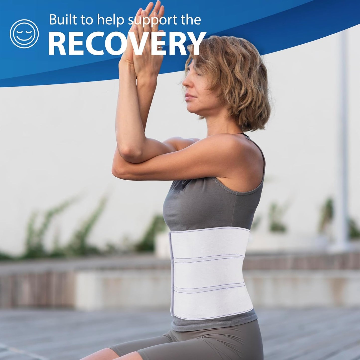 ORTONYX 9" Abdominal Binder for Men & Women, Postpartum Post-operative Post-surgery Compression Band, Umbilical Hernia Belt