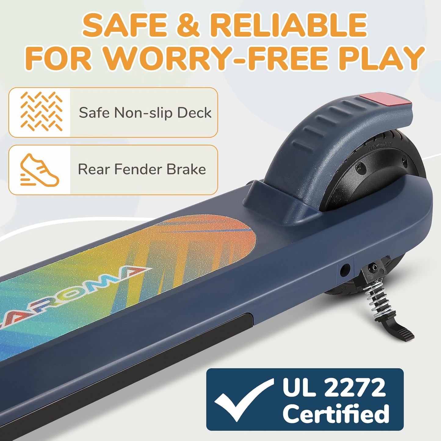 Caroma Electric Scooter for Kids Ages 6-12,150W/180WMotor,10 MPH Max Speed & 7 Miles,Colorful Lights,Adjustable Height & Speed,LED Display,Foldable Kids Electric Scooter 132 Lbs Max Load,Idea Gift