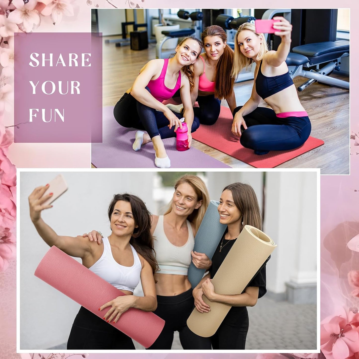 Timgle 24 Pack 68" x 24" Yoga Mat Bulk, 4mm Thick Extra Long Sports Mat Anti Slip Tear Resistant Yoga Exercise Set for Fitness Stretching Home Workout Gym and Studio