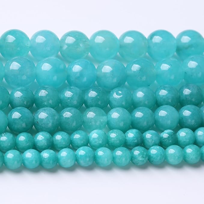 Blue Jade Stone Beads Gemstone Round Crystal Energy Jade Beads Stone Beads for Jewelry Making DIY Bracelet Necklace Jewelry Making 1 Strand 15.5inch 31PCS 12MM