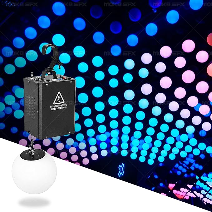 3D LED Light Lifting System DMX RGB LED Light Lift Ball Wave Effect Winch Colorful Kinetic Stage Light Ball for DJ Disco