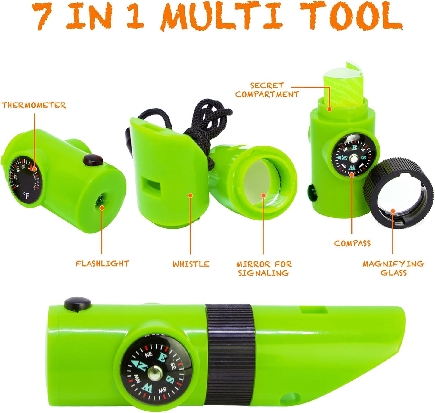 Bug Hunting Kit, Green Safari Vest, Hat, Binoculars, Lg. Butterfly Net, Bug Container, Whistle, Flashlight, Magnifier, Thermostat, Compass, Age 3+