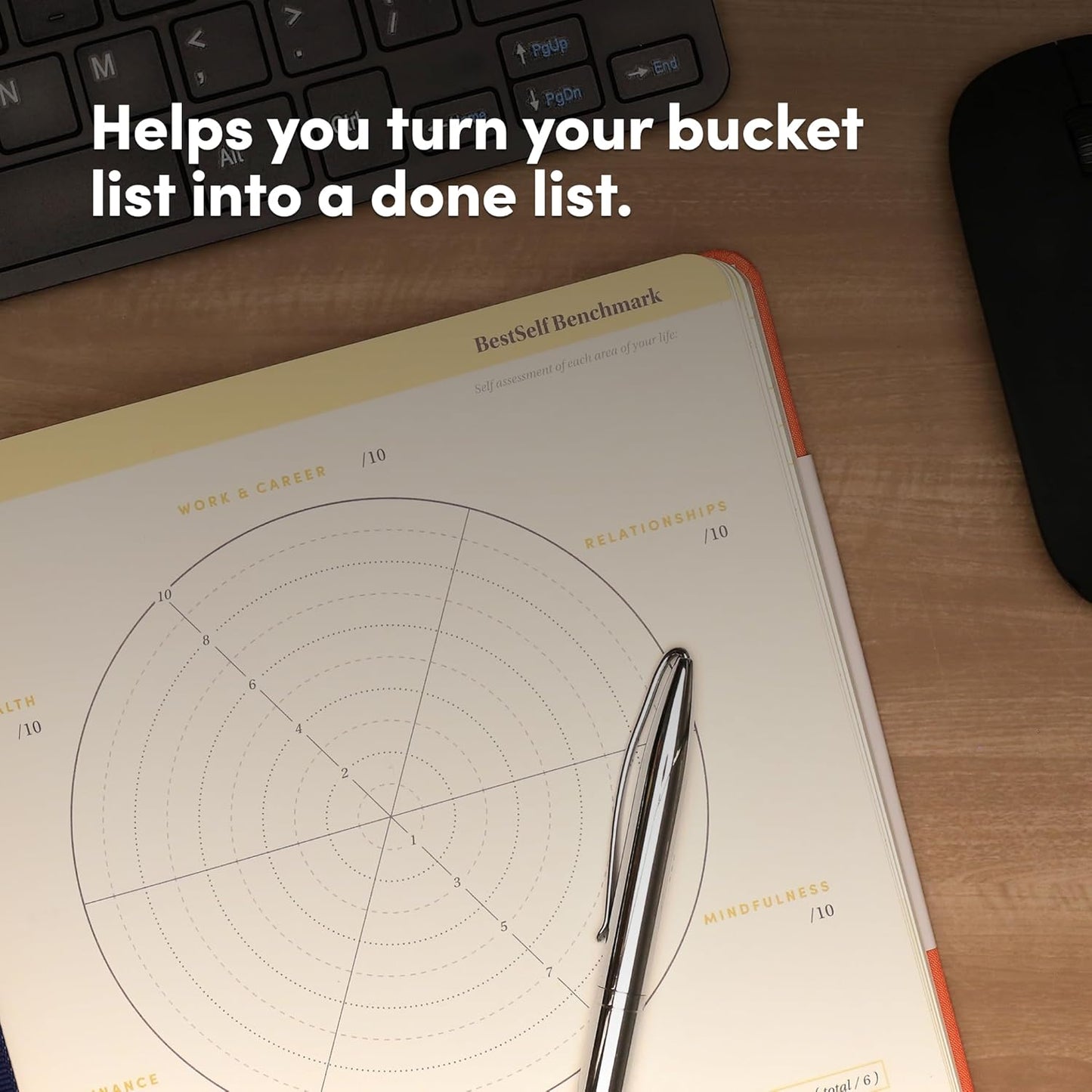 BestSelf Self Planner – 6-Month Undated Life Planner for Goal Setting, Time Management & Productivity – 7"x10" Mist Notebook