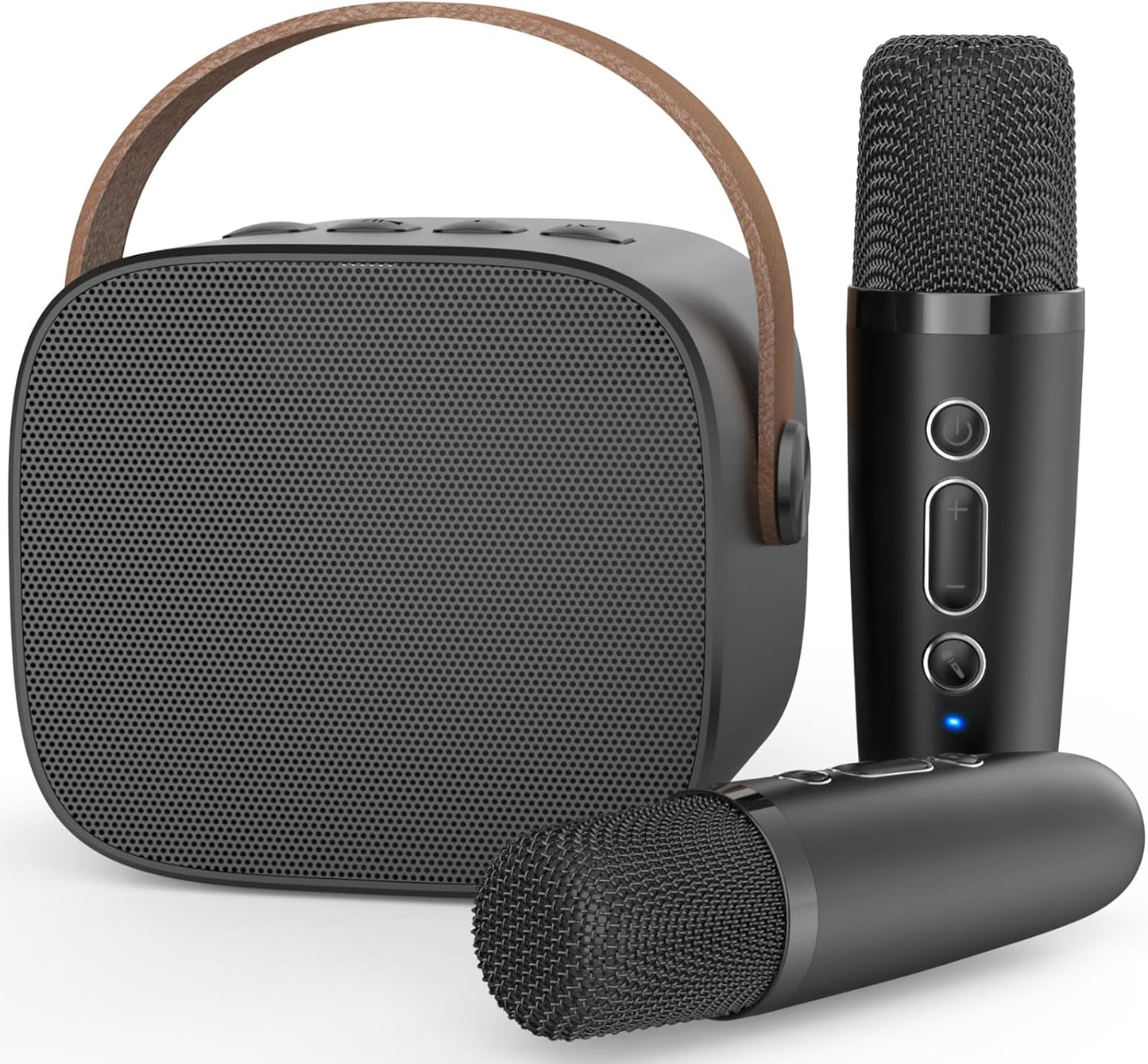 Mini Karaoke Machine,Funny Toys Christmas Birthday Gifts for Kids Age 4-12 Girls,Boys,Adults, Karaoke Microphone Toys for 4,5,6,7,8,9,10,11,12+ Year Old Girls Boys (Black 2 mics)