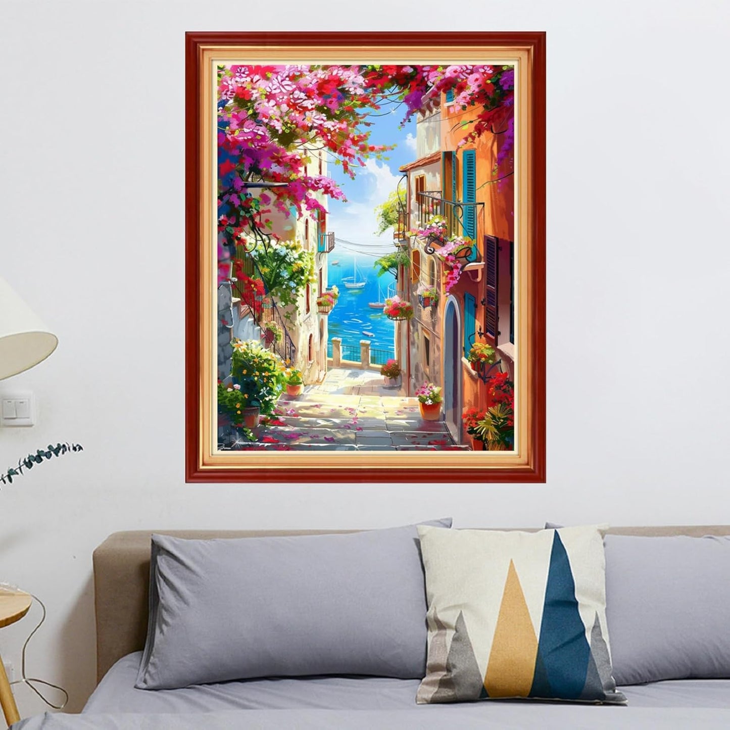 Stamped Cross Stitch Kits - Beach Night Landscape Counted Cross Stitch Kits for Beginners Adults Needlepoint Cross-Stitch Patterns-Seaside Scenery 16x20 inchs