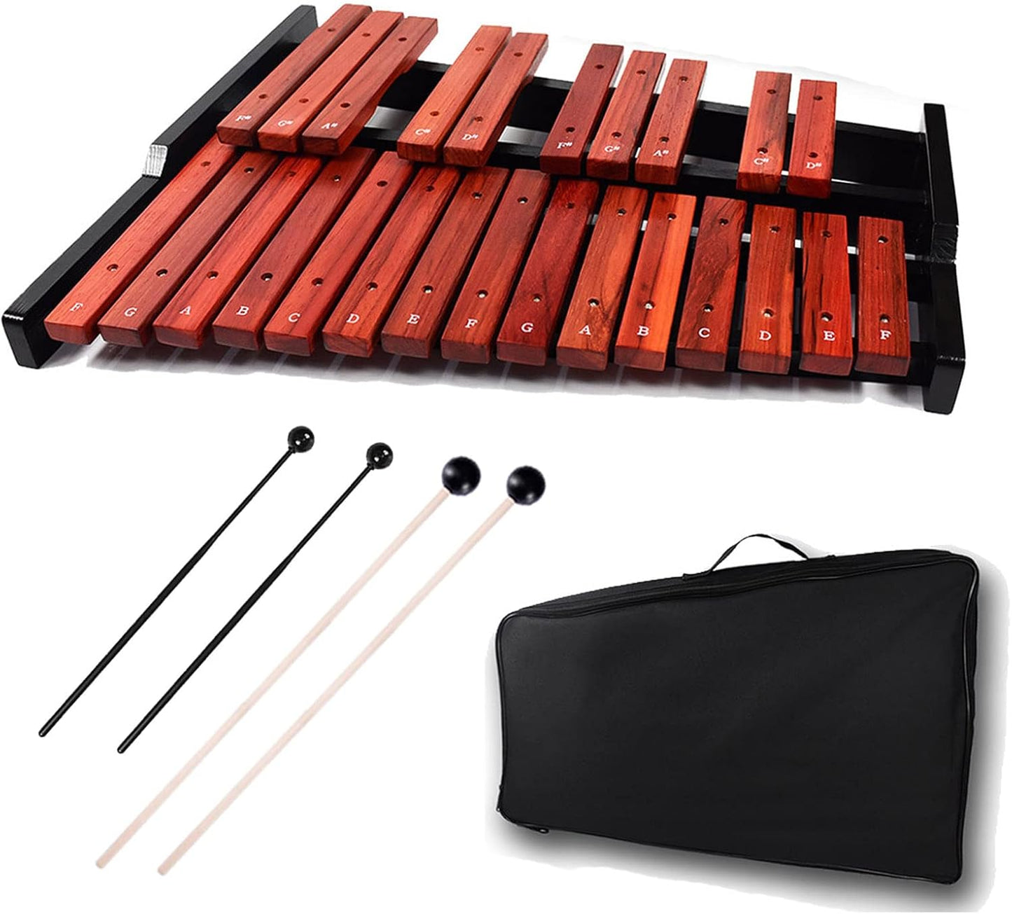 TNZMART 25 Note Xylophone Wooden Glockenspiel Xylophones with Mallet Professional Percussion Instrument (Xylophone)