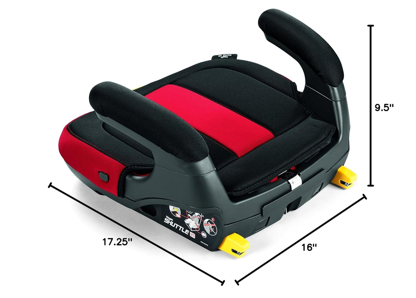 Peg Perego Viaggio Shuttle - Booster Car Seat - for Children from 40 to 120 lbs - Made in Italy - Monza (Black & Red)