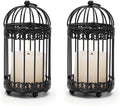 NUPTIO Vintage Bird Cage Decor: Decorative Bird Cage Candle Holder for Table - Hanging Metal Small Birdcage Tealight Votive Holders for Christmas Bridal Shower Centerpiece 6 Inch H