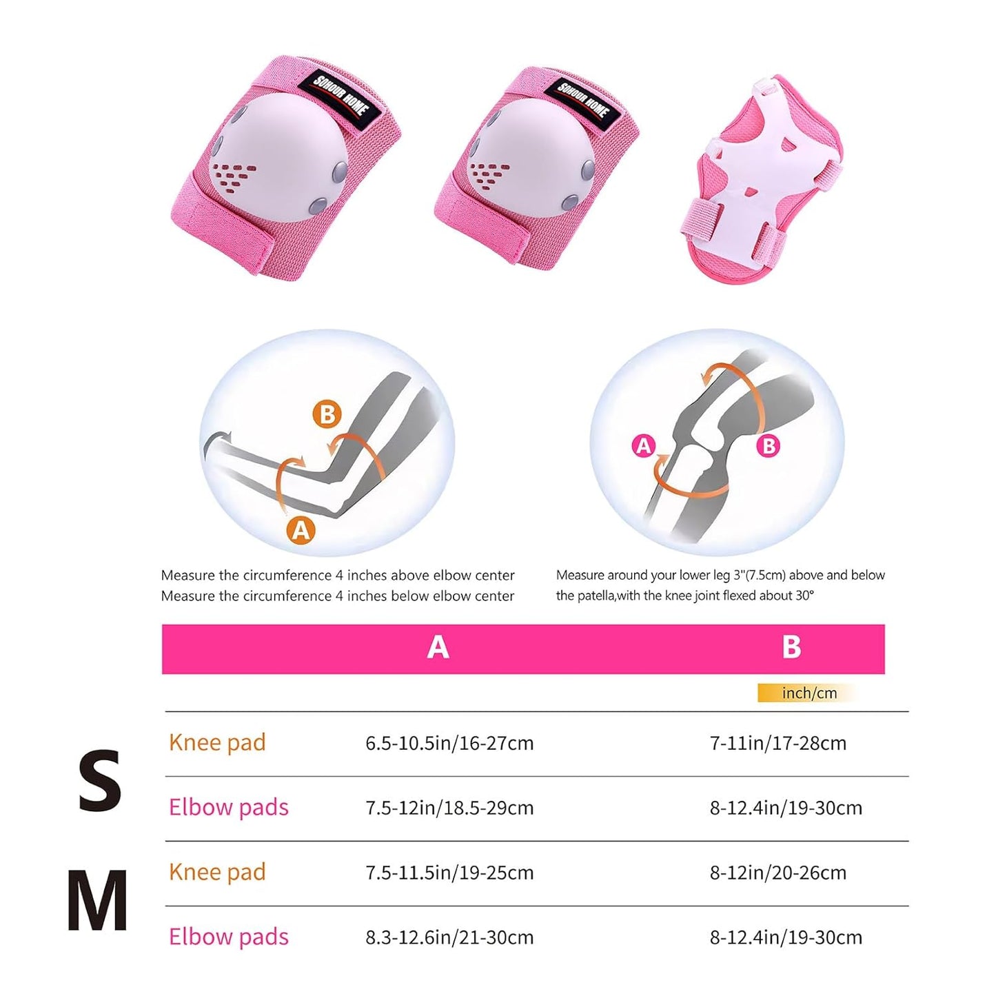 Youth/Kids Knee Pads Elbow Pads Wrist Guards Protective Gear Set for 3-15 Years Child Roller Skates, Skateboard, Cycling, Inline Skating, BMX Bike, Balance Bike, Scooter Riding and Other Outdoor Sports