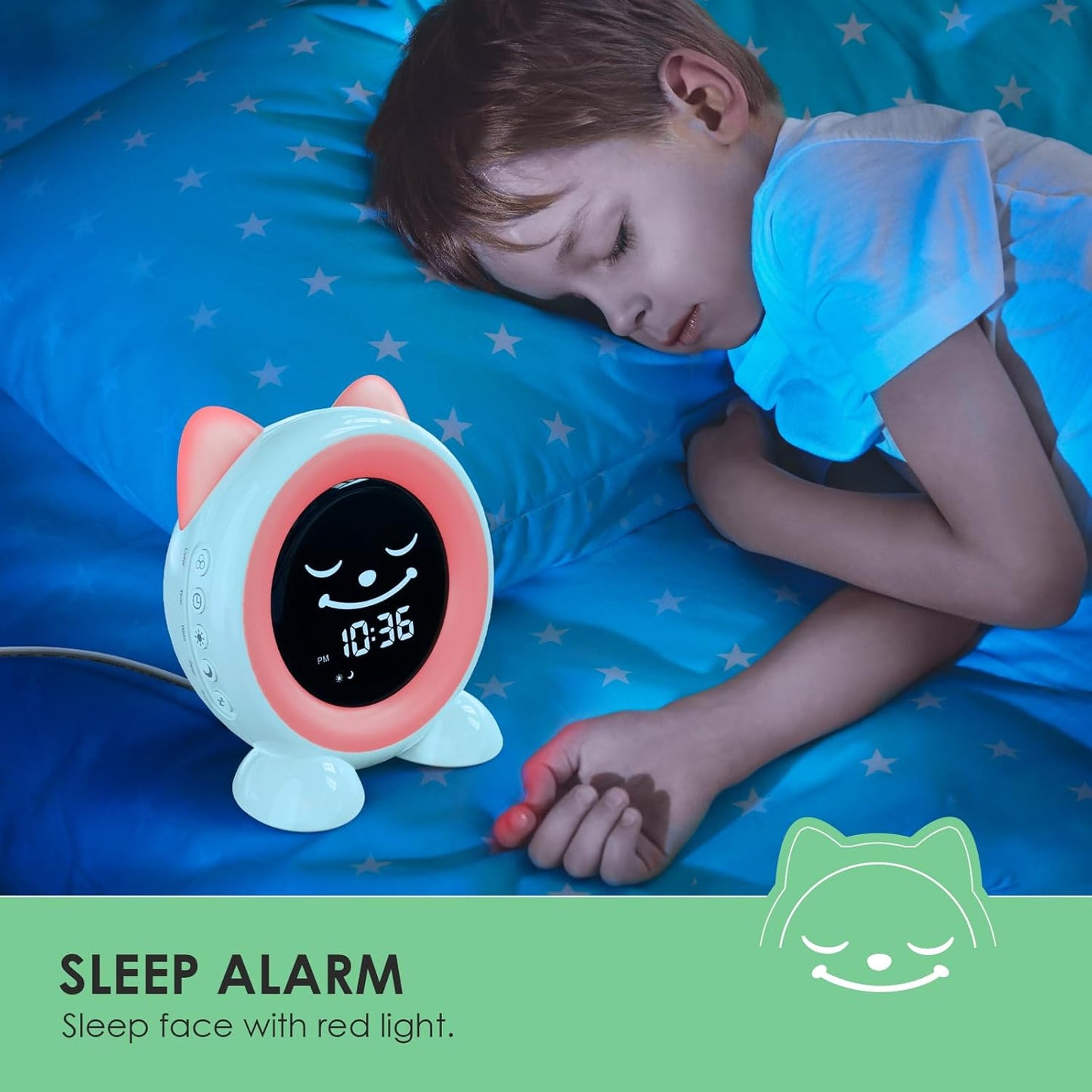 Toddlers Sleep Training Clock, Kids Alarm Clock with Night Light & Nap Timer, Ok to Wake Clock for Girls and Boys