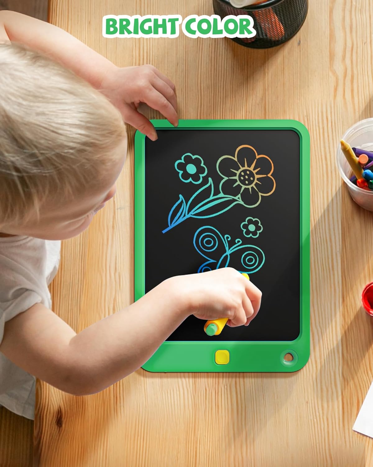 LCD Writing Tablet 10 Inch, Toys for 3 4 5 6 7 8 9 10 Year Old Boys Girls, Colorful Doodle Board Drawing Tablet, Gift for Boys Toddlers Age 3-12 Years, Memo Board, Drawing Pads with Lanyard (Green)