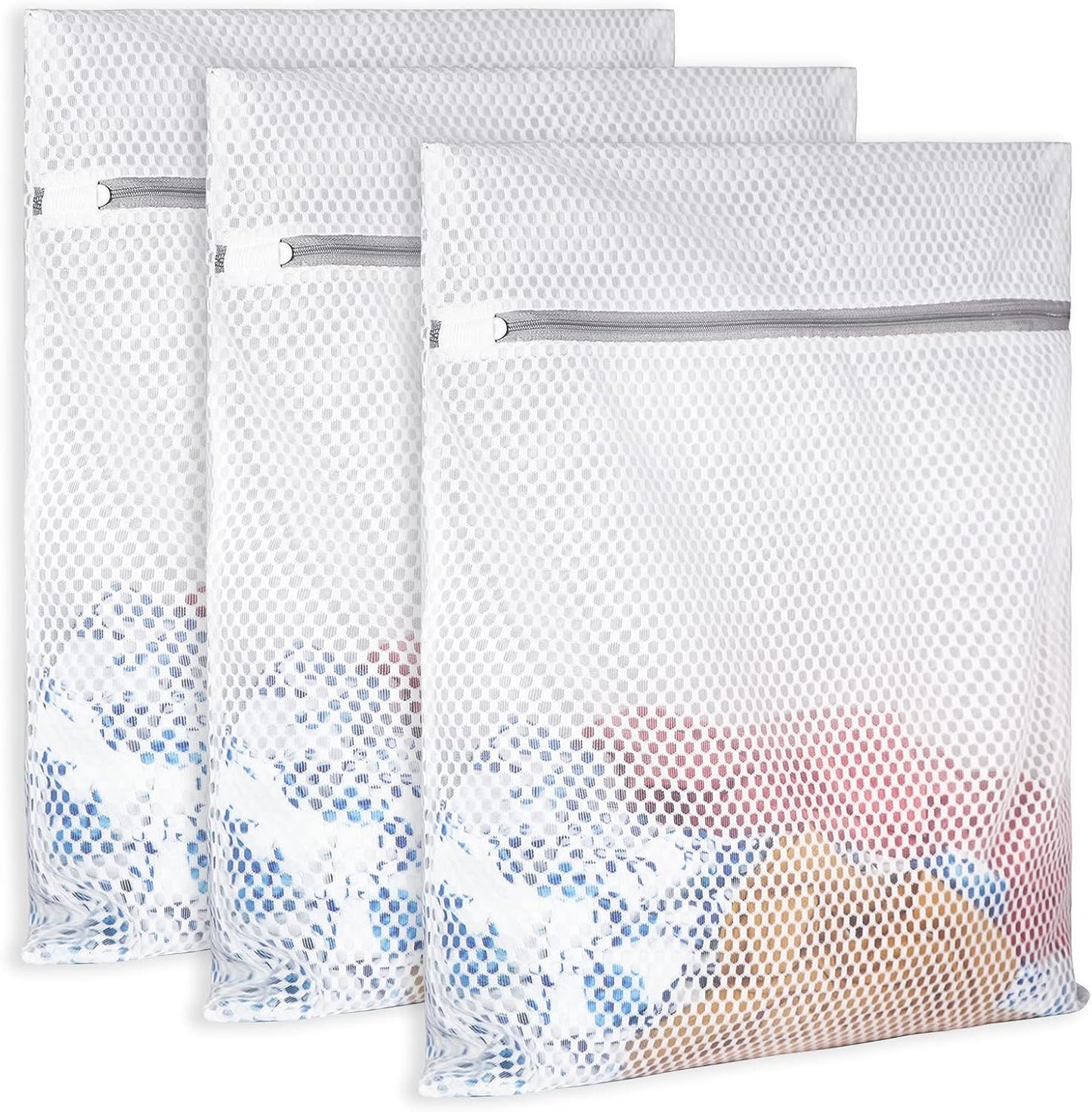 Extra Large Honeycomb Mesh Laundry Bag125gsm Net Fabric Durable and Reusable Delicate Wash Bag,Travel Organization Bag for Lingerie,Clothes,Jeans,Bath Towel,Sock (3 Large)