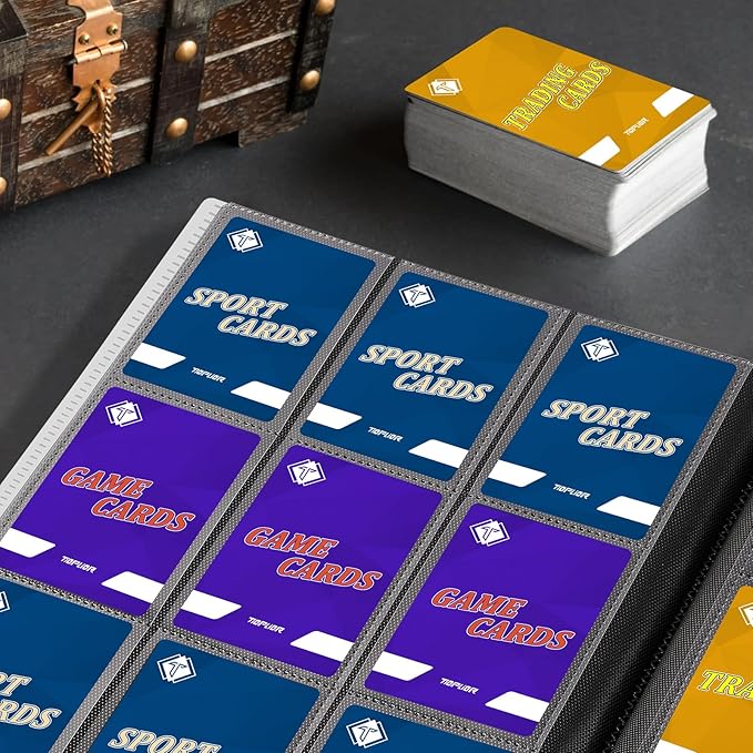 Card Binder 9 Pocket, Collectible Trading Card Album with 360 Pocket, Baseball Card Binder for Standard Cards Side Loading Card Folder for Sports Cards Baseball Football Basketball TCG MTG Cards,White