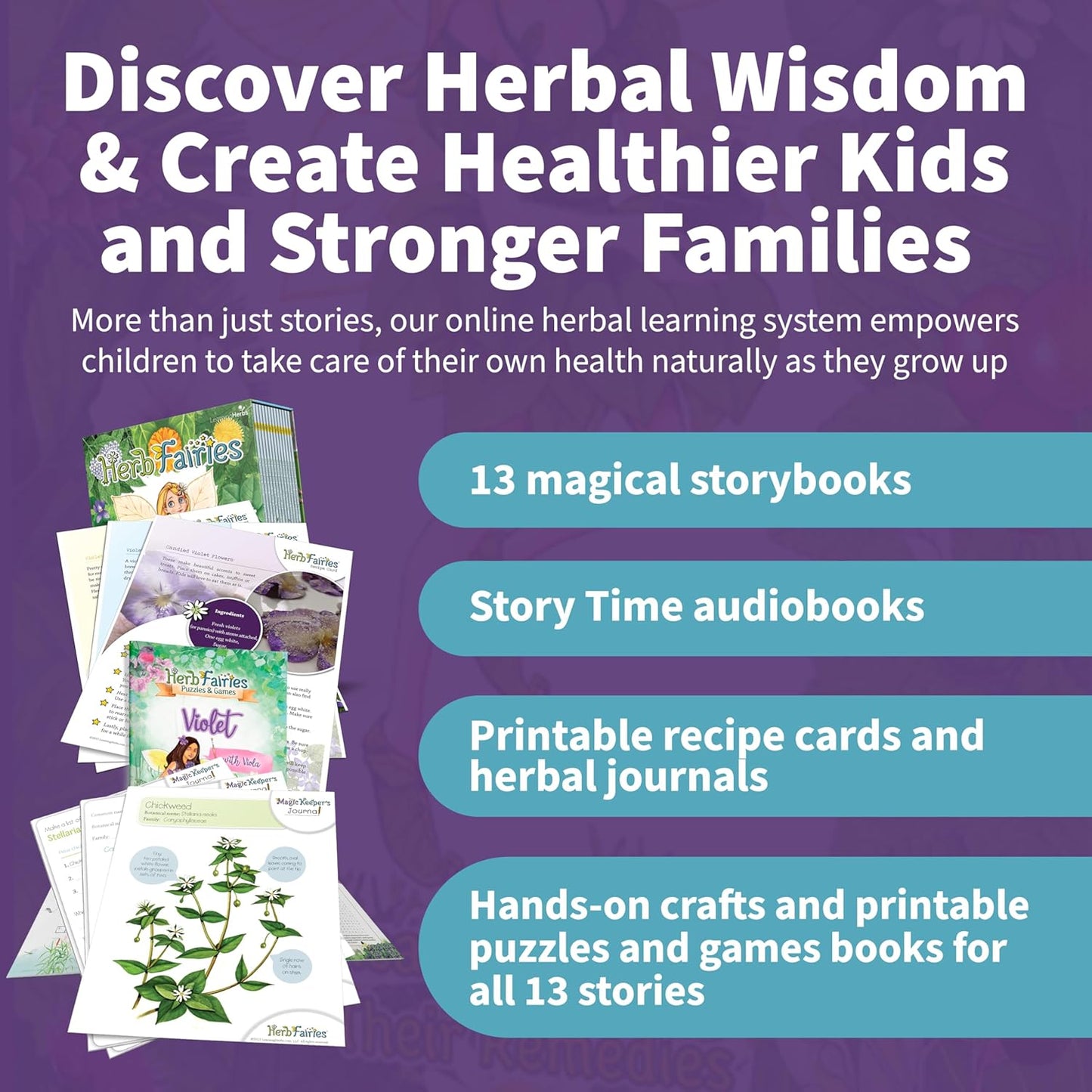 Herb Fairies: 13 Plant Books Set & Digital Learning System - Explore Plants & Healing Herbs Through Engaging & Educational Stories - Includes Audiobooks, Printables, Recipes, Crafts, Puzzles & Games