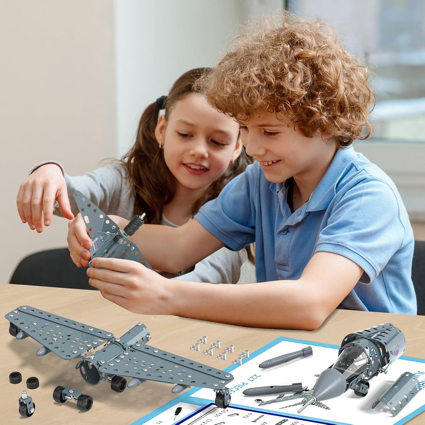 Lucky Doug STEM Building Projects Model Airplane Jet Set - Building Toys for Kids Ages 8-12, Assembly Science Kit for Boys 8 9 10 11 12 Years Old