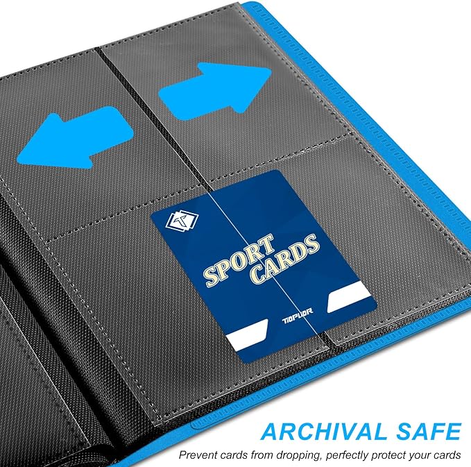 4 Pocket Card Binder for Trading Card, 160 PockeCard Folder Ablum for Cards Collection for Sports Cards, Baseball Cards, Game Cards, Mini TCG Binder Fit for MTG, Gift for Card Collector (Blue)
