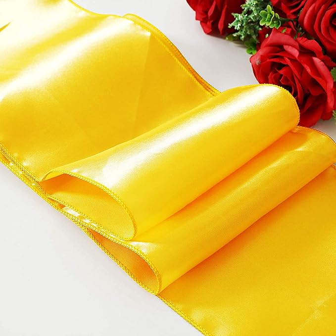 Obstal 50 PCS Satin Chair Sashes Bows for Wedding Reception- Universal Chair Cover Back Tie Supplies for Banquet, Party, Hotel Event Decorations