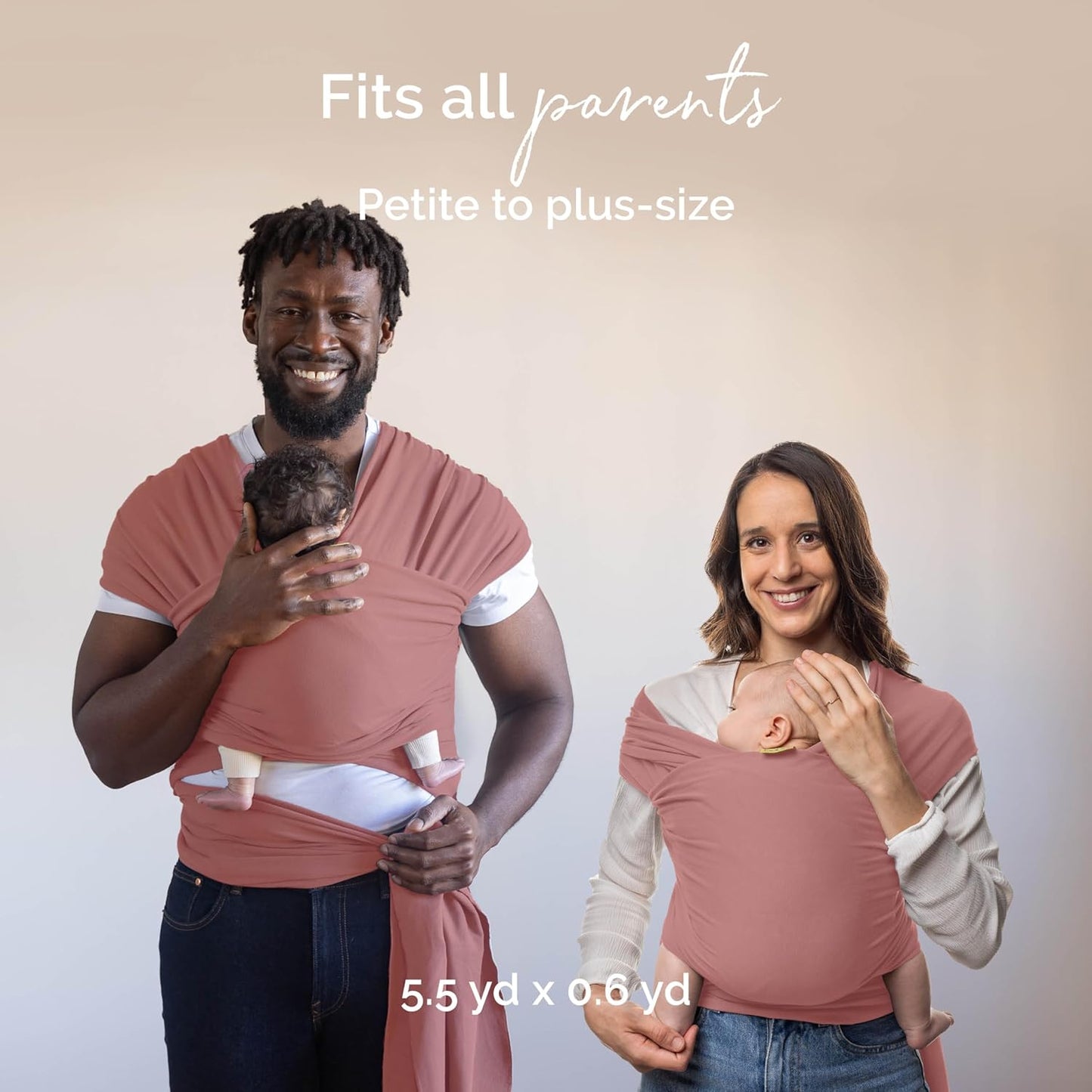 Boba Baby Wrap Carrier – Original Baby Sling Carrier for Newborns (7–35 lbs), Soft, Secure, Hands-Free & Ergonomic, Ideal for Comfortable Bonding, New Parents (Dusty Pink)