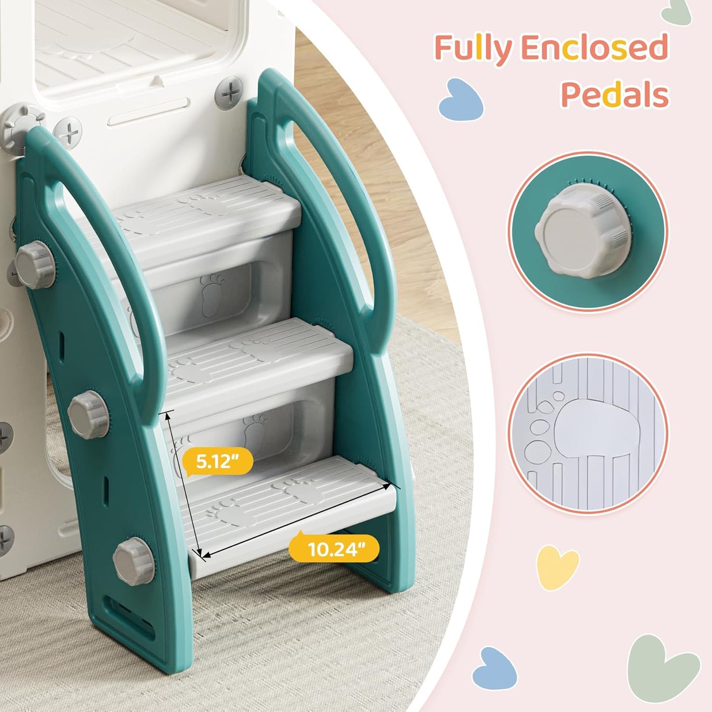 Toddler Slide Baby Slide for Toddlers Kids with Basketball Hoop Telescope Indoor Outdoor Slide Playset Playground