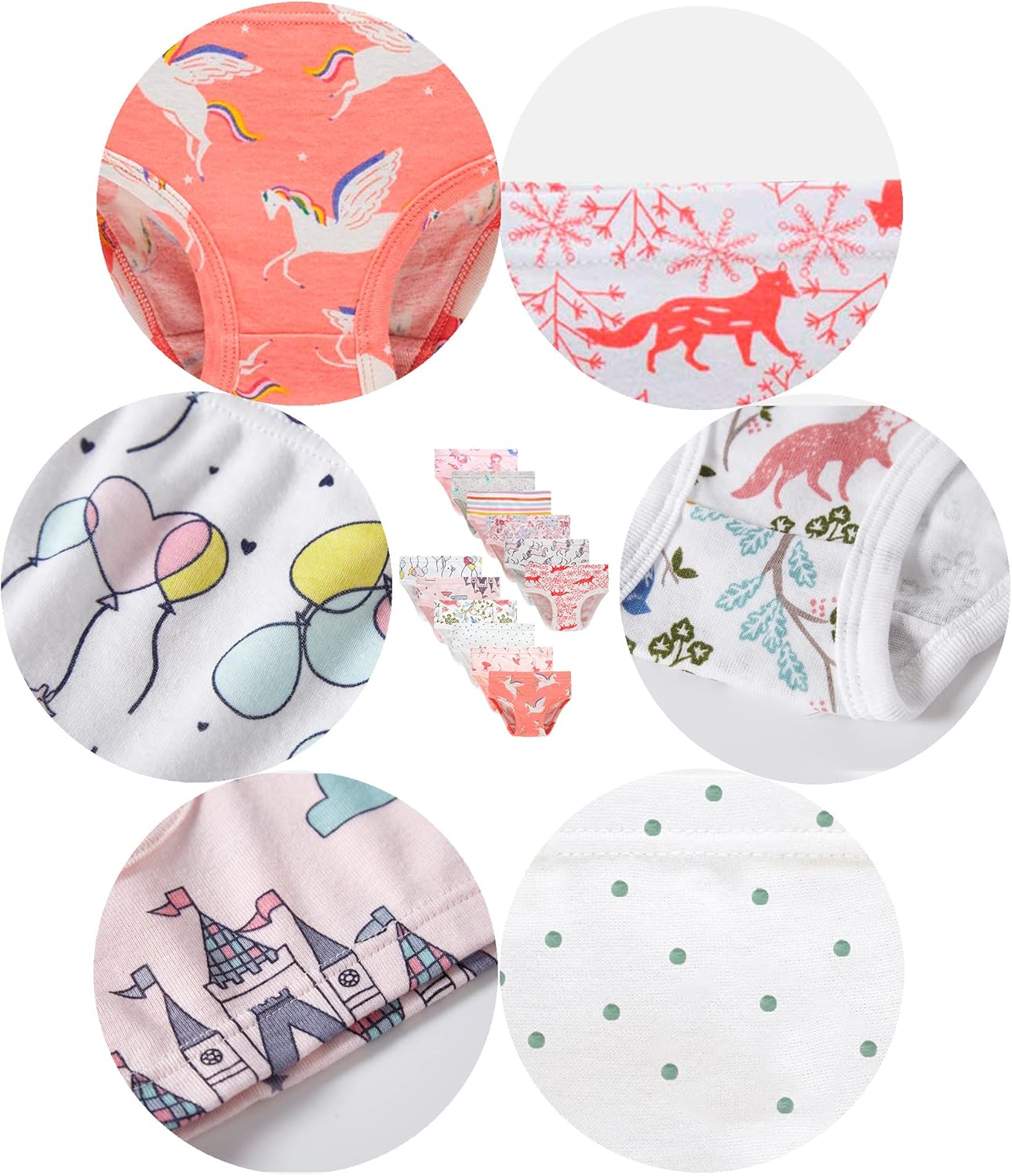 Family Feeling Little Girl Underwear Toddler Panties Big Kids Undies Soft 100% Cotton