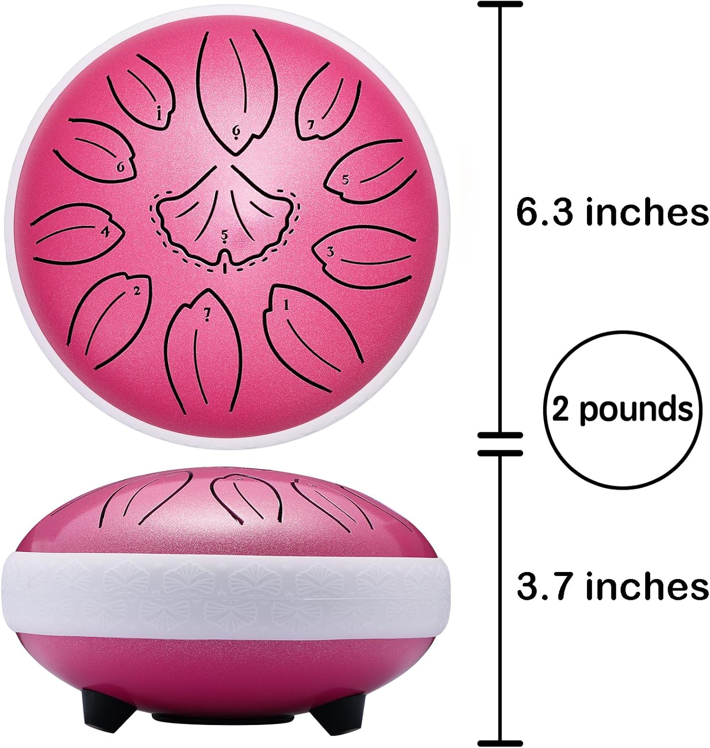 Steel Tongue Drum Percussion, 6 Inch 11 Notes Musical Instruments, Music Gifts for Family Friends (Pink)