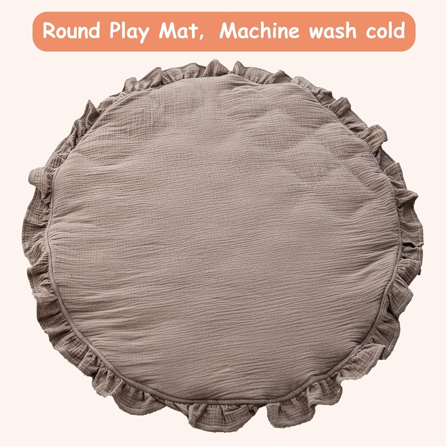 Razee Wooden Baby Play Gym Play Mat, Foldable Baby Gym with 6 Hanging Sensory Toys for Newborn Shower Gift