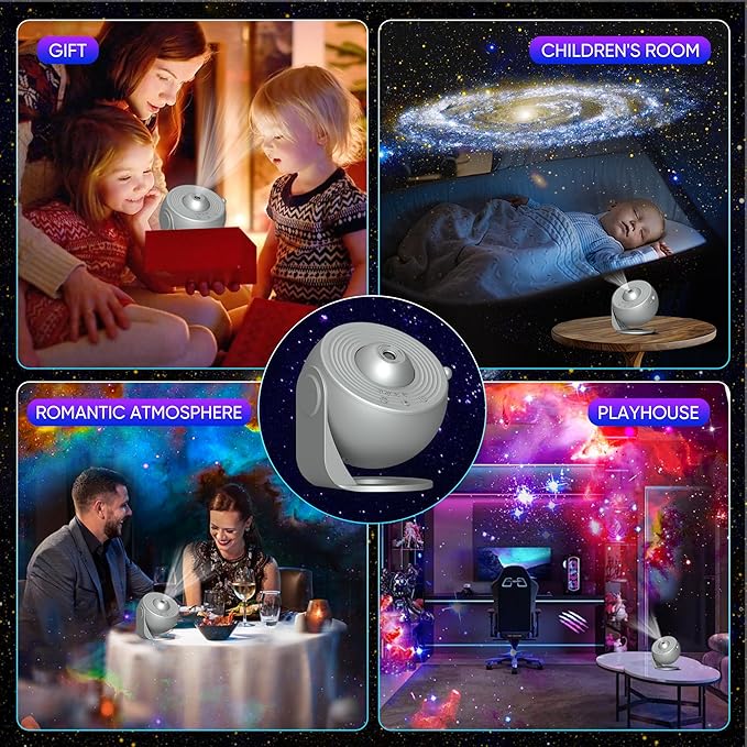 Galaxy Projector for Bedroom,13 in 1 Star Projector with Timer and 3 Button Control 360° Rotating Planetarium Ceiling Night Light Projector for Kids,Adult,Gifts,Ceiling,Bedroom Room Decor