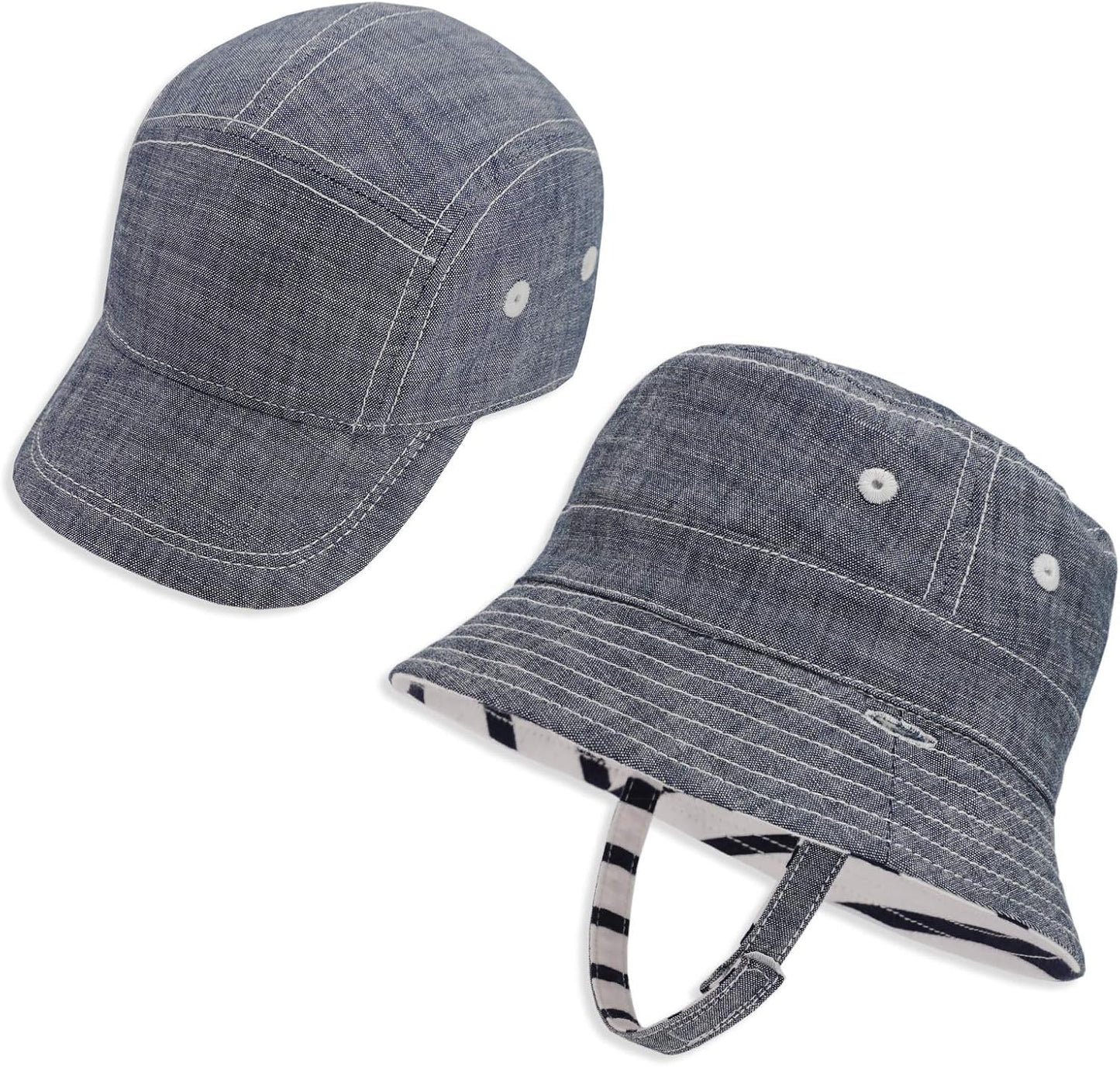 Keepersheep Baby Baseball Cap Infant Sun Hat, Cotton Knit with Soft Brim, Adjustable Soft Newborn Toddler Cap