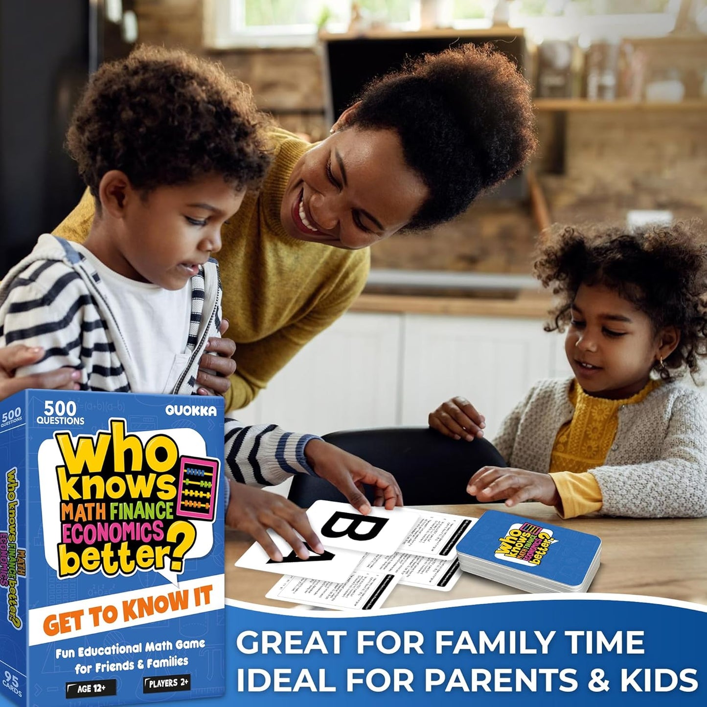 Board Games for Kids 8-12 and Family - STEM Card Game for Kids Age 12+ - Who Knows Math Finance Economics Better? - Educational Quiz with 500+ Questions - Great for Learning and Game Night