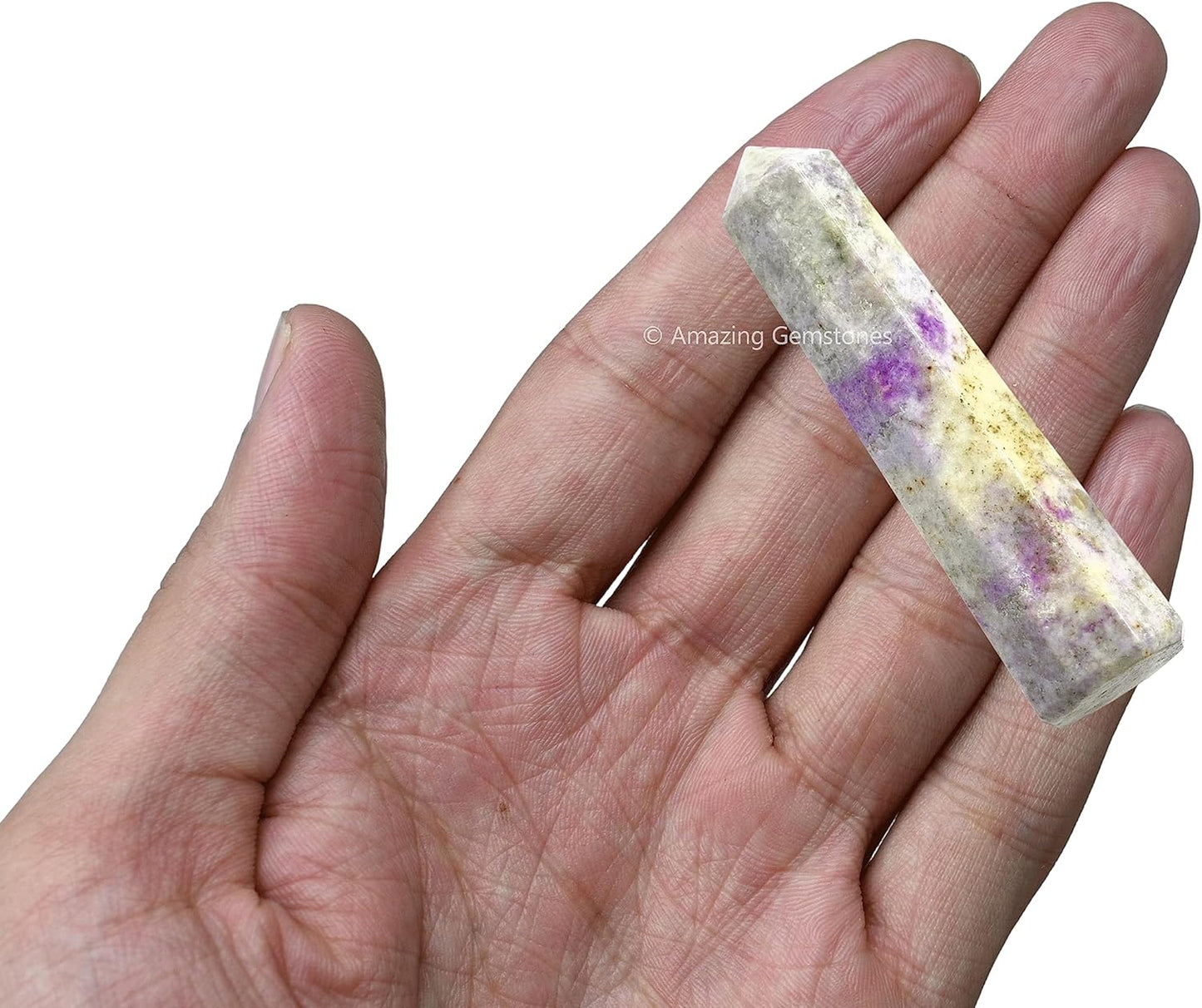 Amazing Gemstone Hackmanite Fluorescent Sodalite Crystal Towers - Natural Healing Crystal Point Obelisk for Reiki Healing and Crystal Grid (2 Inch to 3 Inch)