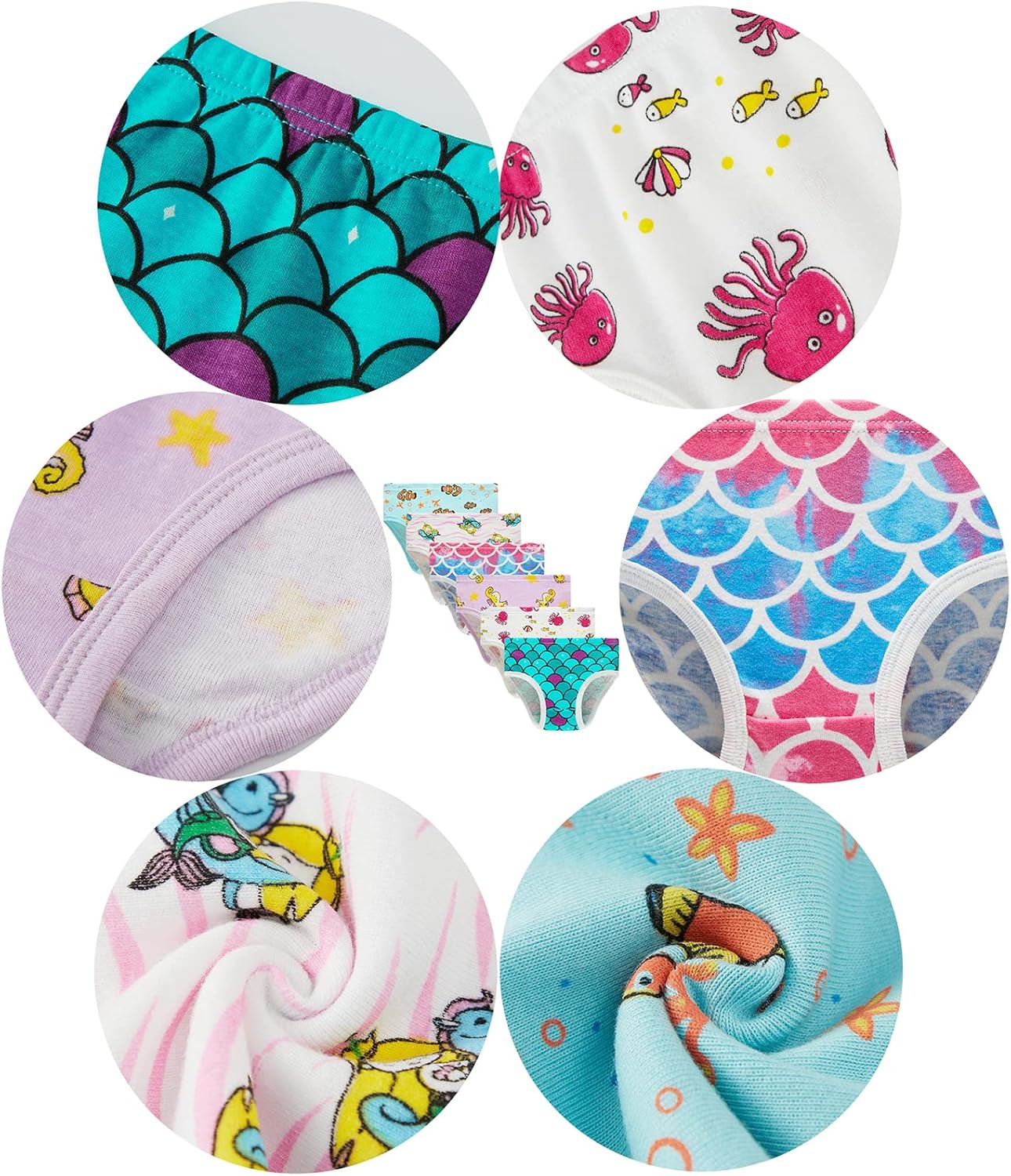 Family Feeling Little Girl Underwear Toddler Panties Big Kids Undies Soft 100% Cotton