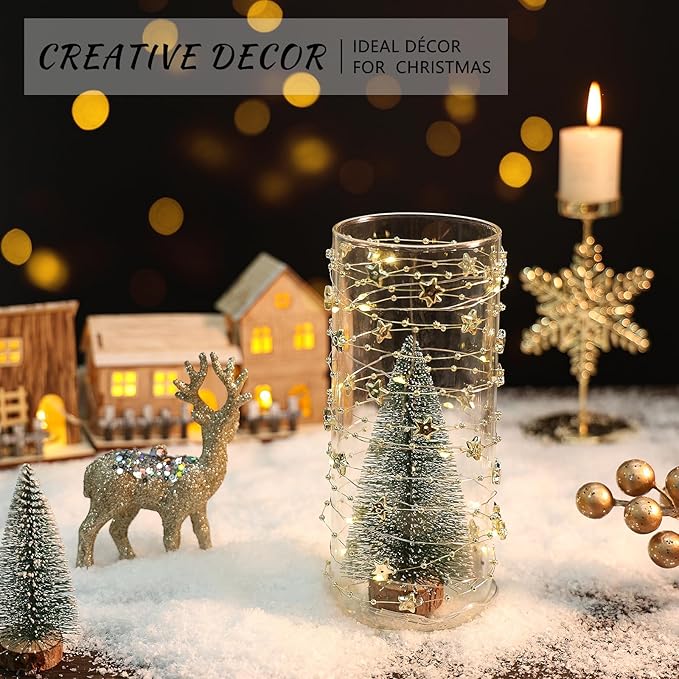 7Pcs Glass Cylinder Vase for Centerpieces Clear Glass Flower Vases Bulk, Glass Hurricane Candle Holder Tall 8 Inch Floral Vases for Table, Floating Candle Vases for Wedding Home Décor