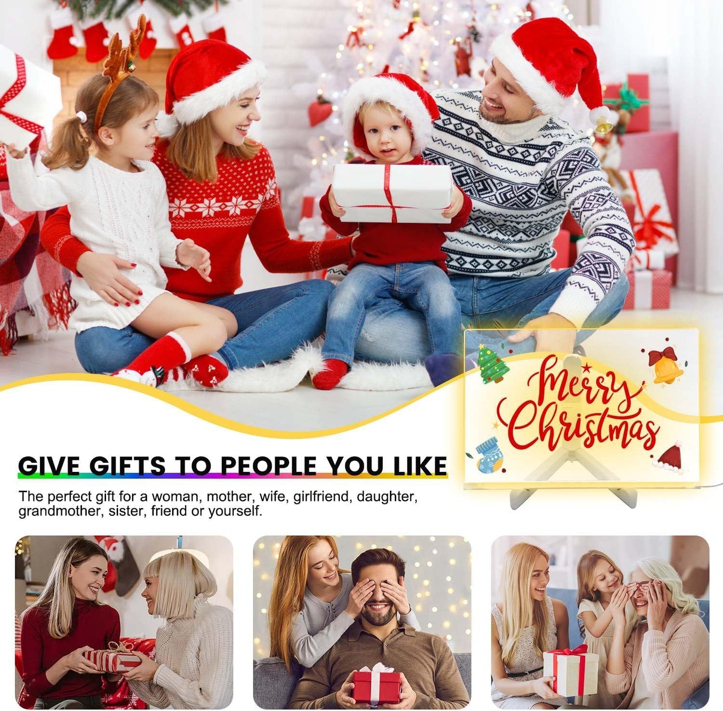 LED Note Board with Colors, 7-Color Acrylic Dry Erase Board with Light, 4 Dynamic Modes, 7 Markers and Eraser, LED Light-Up Memo Board for Kids, Home, Office, and Parties (11.8 * 8)