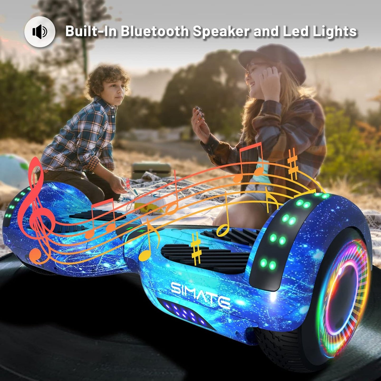 Scooter, Bluetooth & Corlorful LED Lights, Gifts for Kids & Adults & Girls & Boys, for All Ages