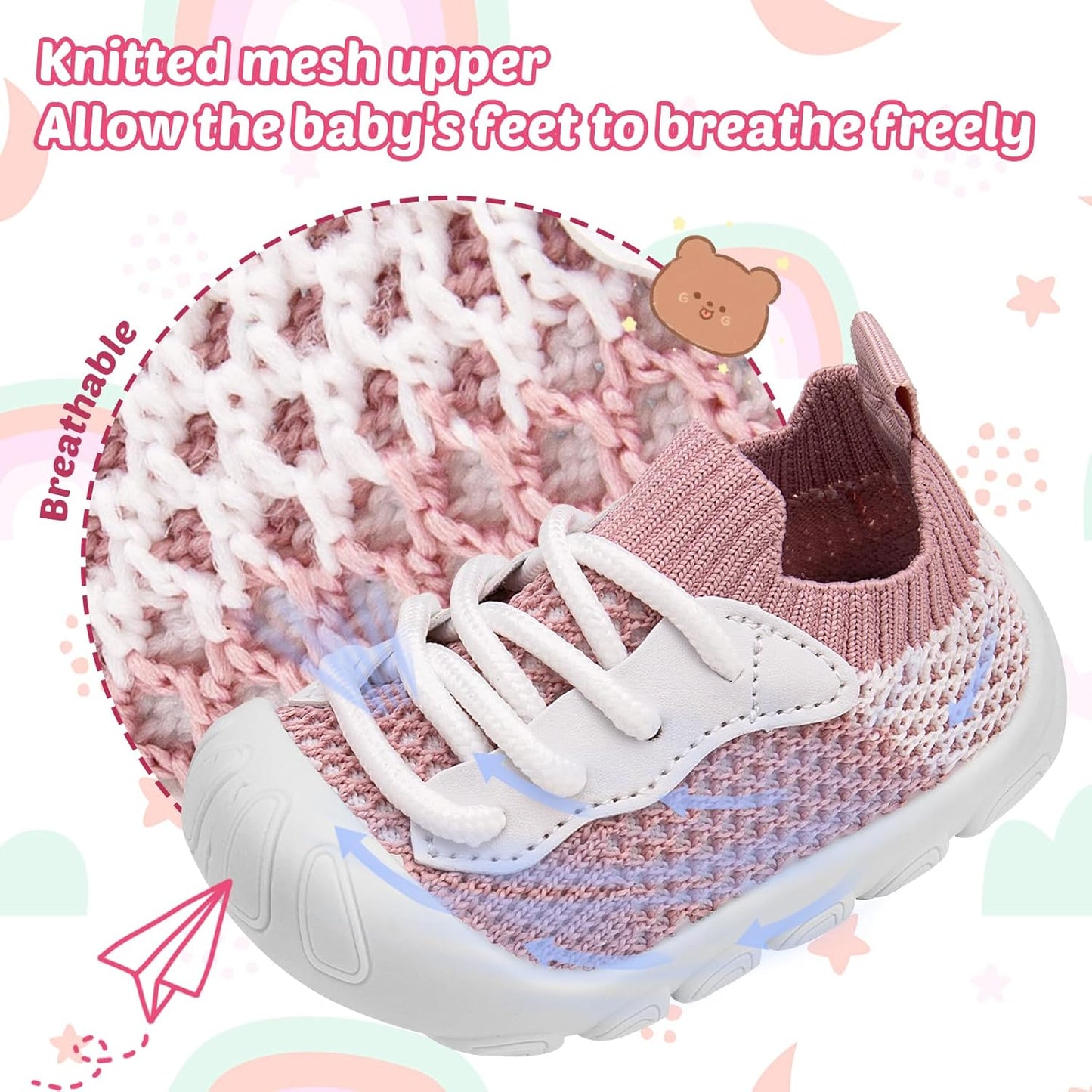 Charrost Toddler Baby Girl Boy First Walking Shoes Checkered Sneakers Sizes 3/4/5/6/7/8T. Soft, Cute,Flexible for First Walkers. Non-Slip, Slip On, Wide Toe Box Indoors Outdoors