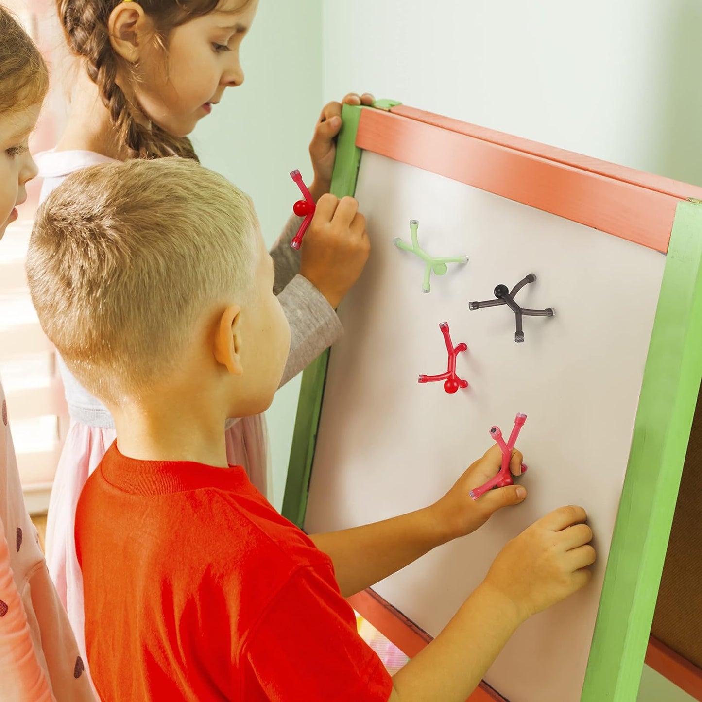 MAGMEN Classic Magnetic Fidget Toy Figures for Kids 3-8 & Toddlers |20 Mix Colors Multipurpose Magnets Set for Travel, Airplane Play, Desk & Stocking Stuffer Gifts.